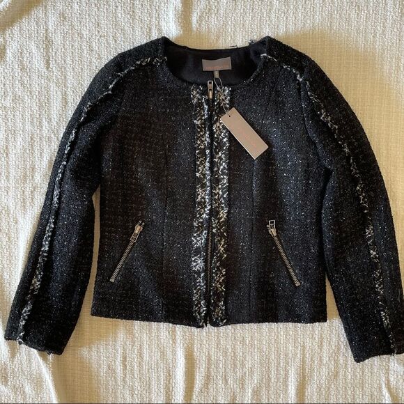 HEARTLOOM wool blend black silver cropped jacket NWT, size M - Picture 6 of 8